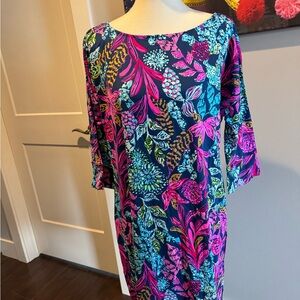 Lilly Pulitzer Vibrant Blue and Pink Floral Dress
